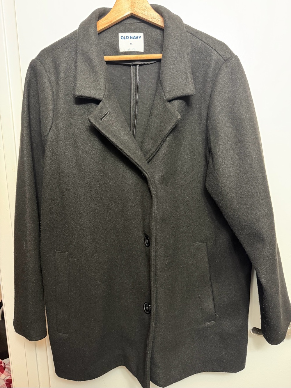 Old Navy Women's Dark Gray Single-Breasted Wool-Blend Pea Coat
